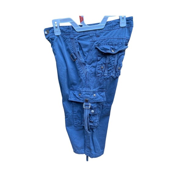 Lr scoop blue multi-pocket cargo cotton shorts classic size W30 - Picture 3 of 11